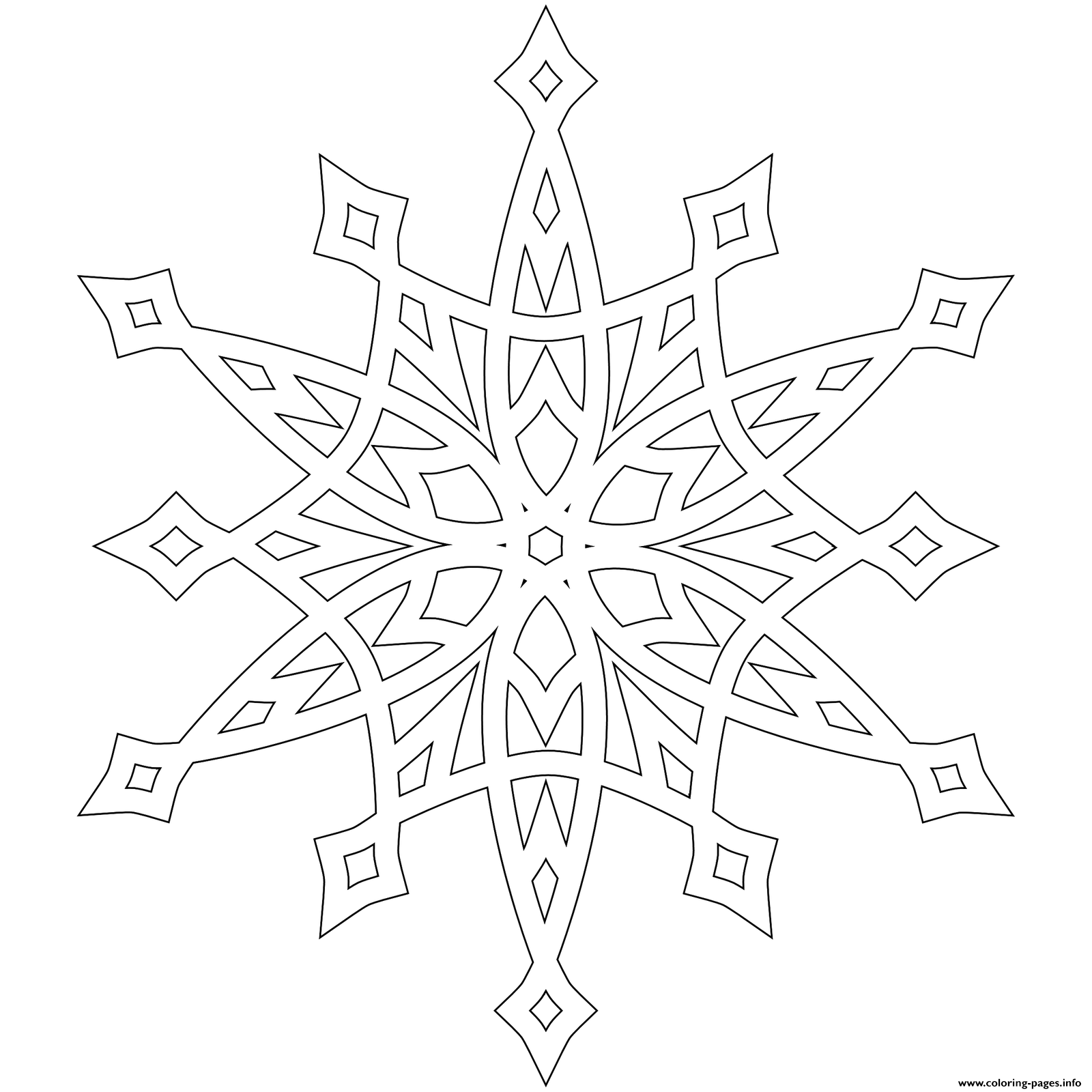 Snowflake patterns mandala coloring page printable