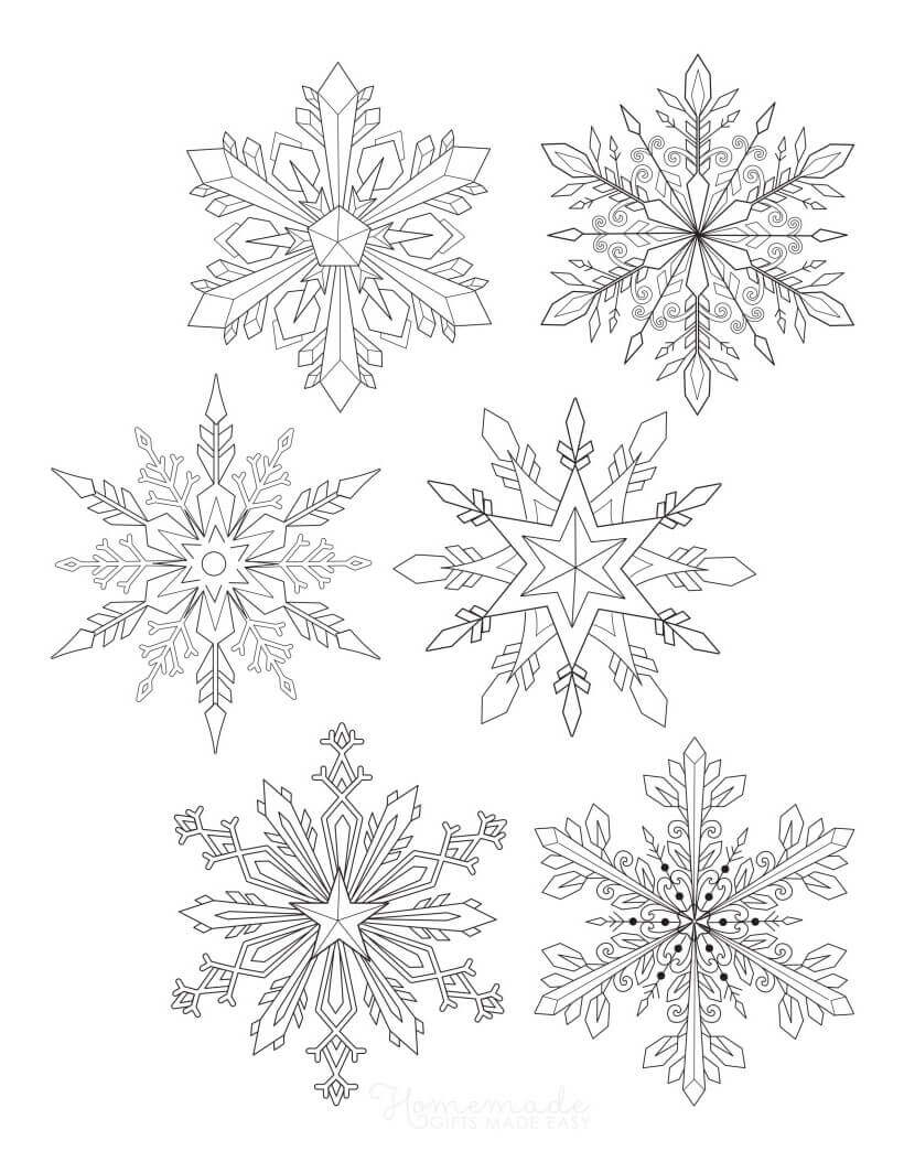 Printable snowflake coloring pages for adults