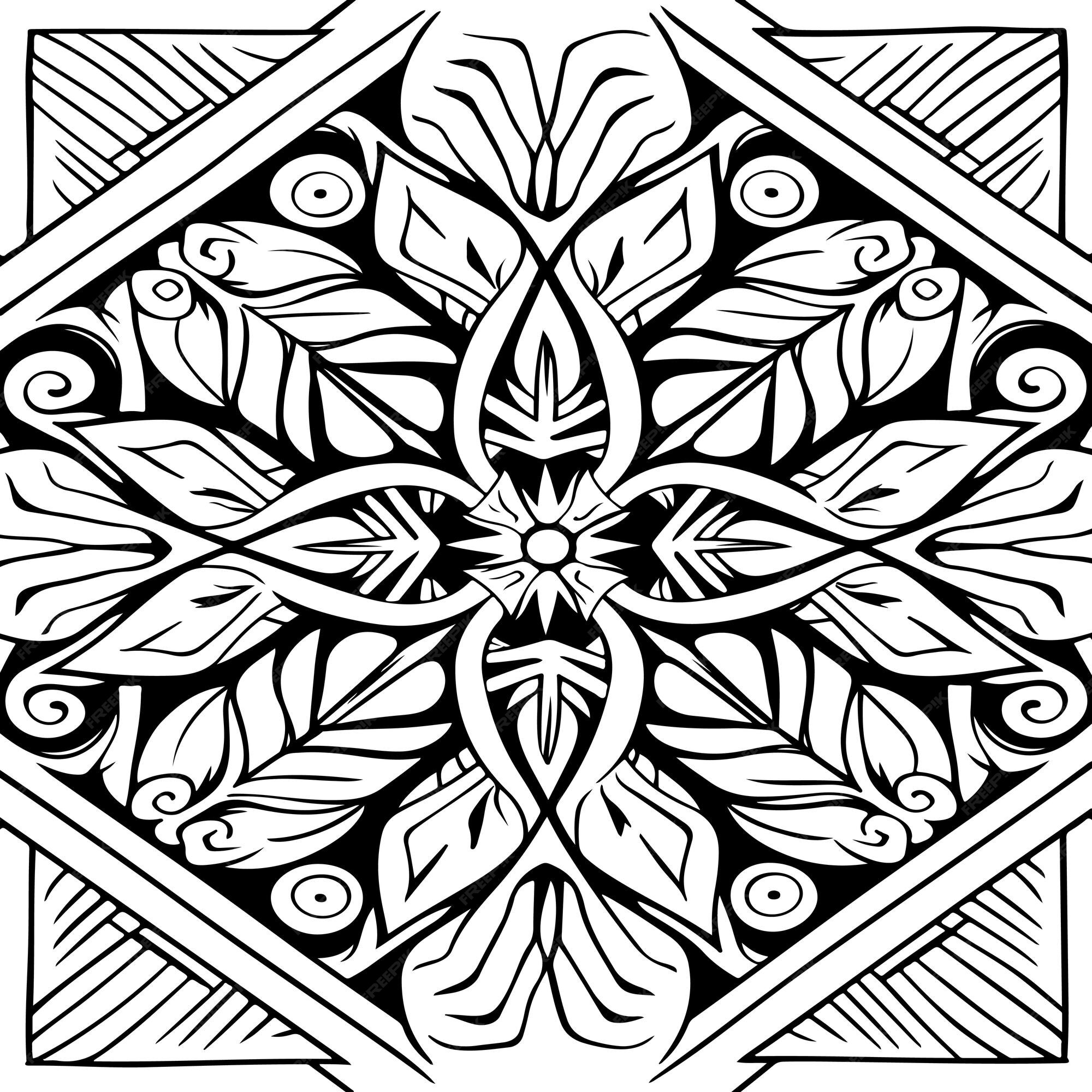 Premium vector snowflake coloring pages for kids