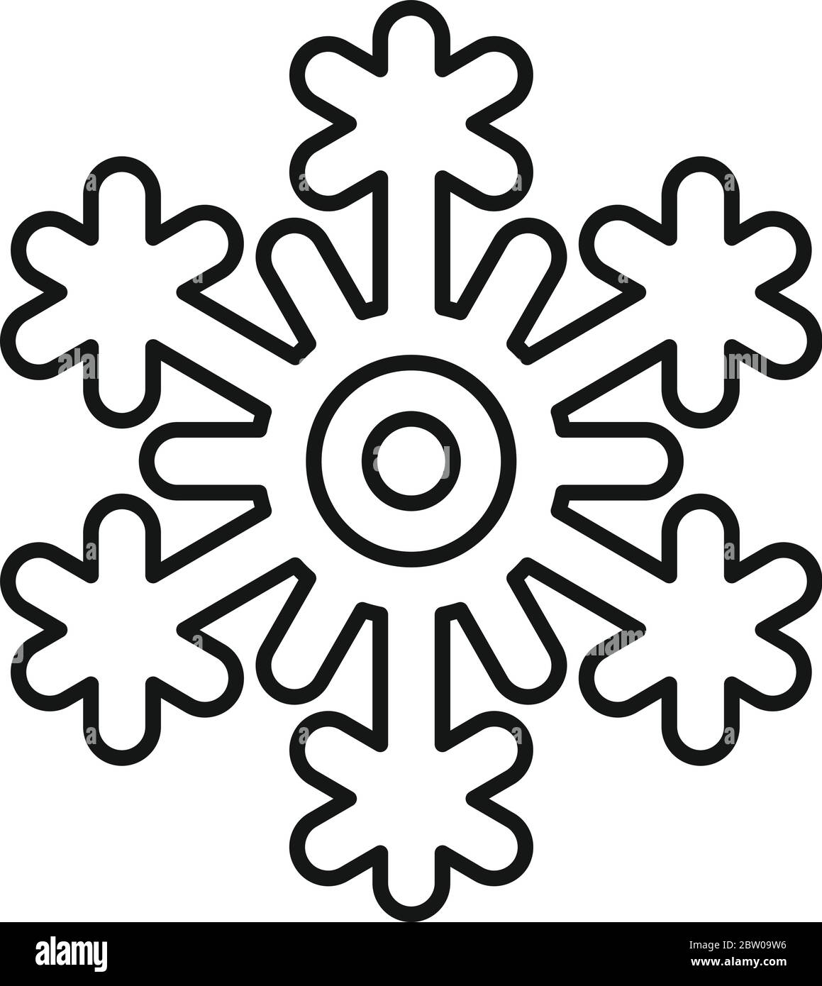 Freeze snowflake icon outline freeze snowflake vector icon for web design isolated on white background stock vector image art