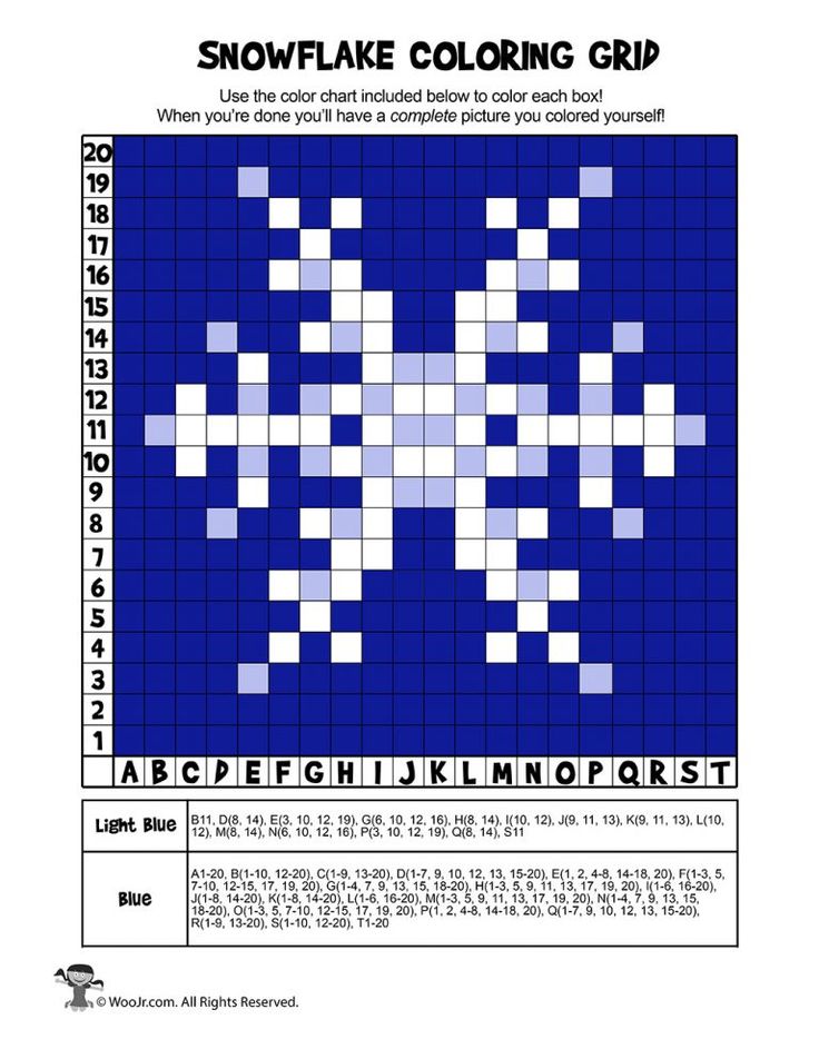 Snowflake mystery pictures coloring page