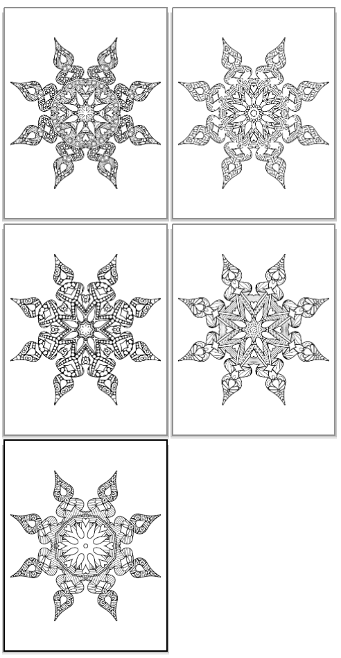 Printable snowflake coloring pages