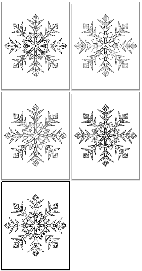 Printable snowflake coloring pages