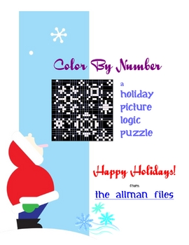 Holiday picture logic puzzle color by number by the allman files