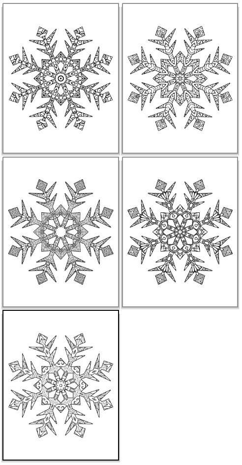 Printable snowflake coloring pages
