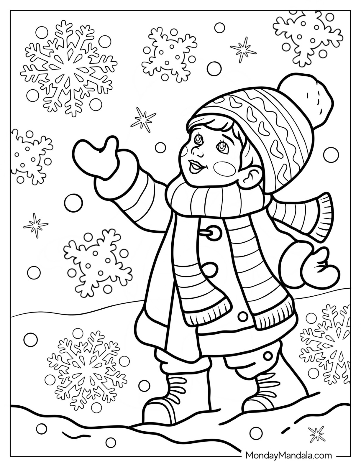 Snowflake coloring pages free pdf printables