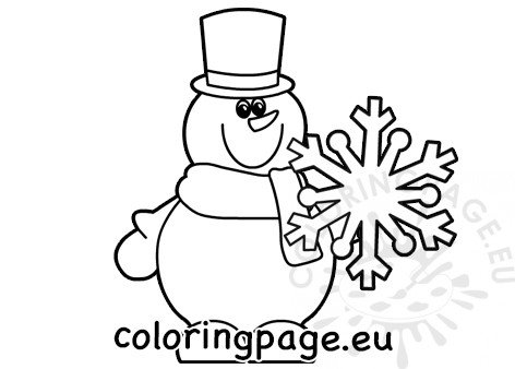 Winter holiday snowman season image coloring page
