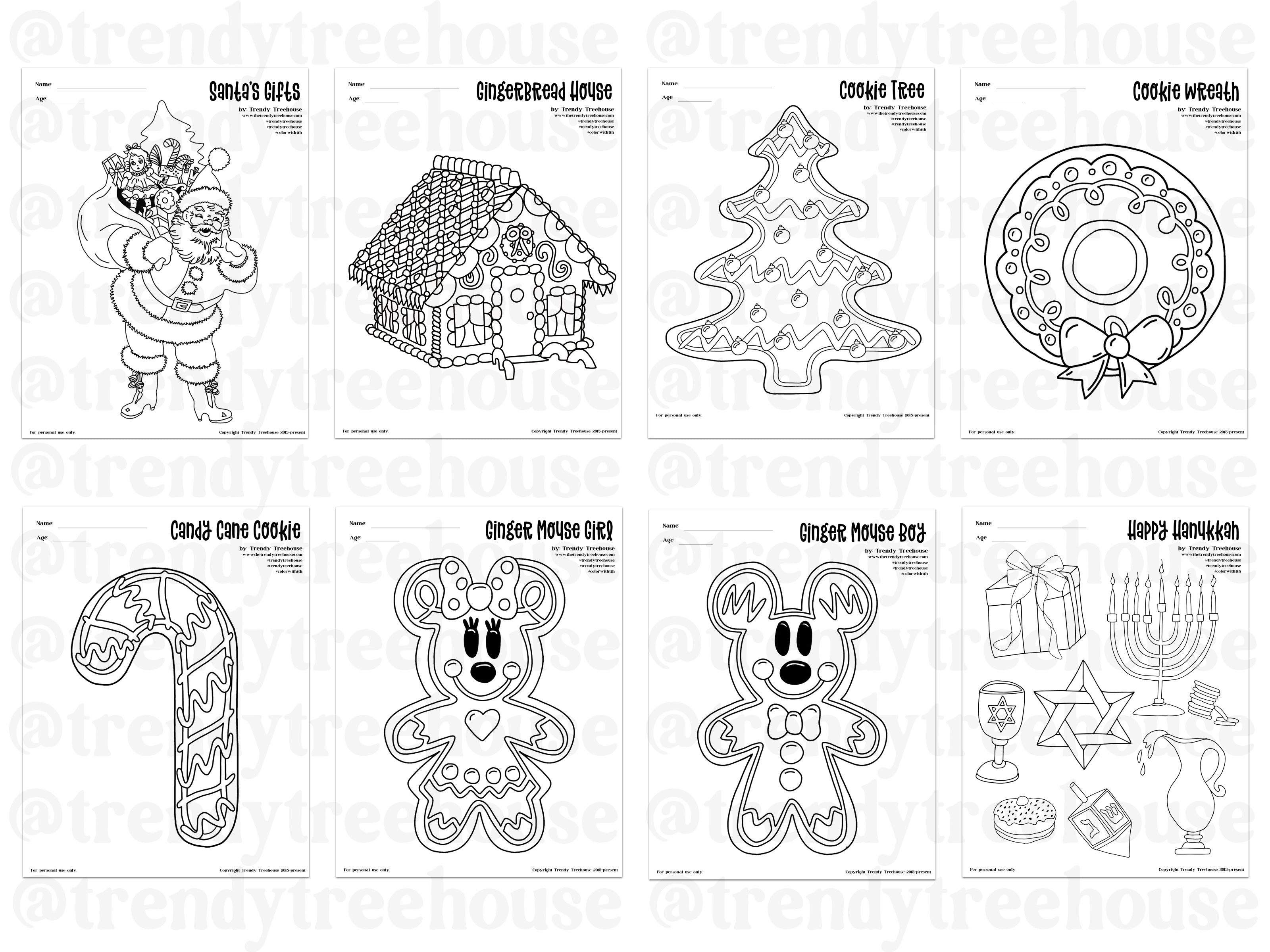 Christmas color pages â trendy treehouse