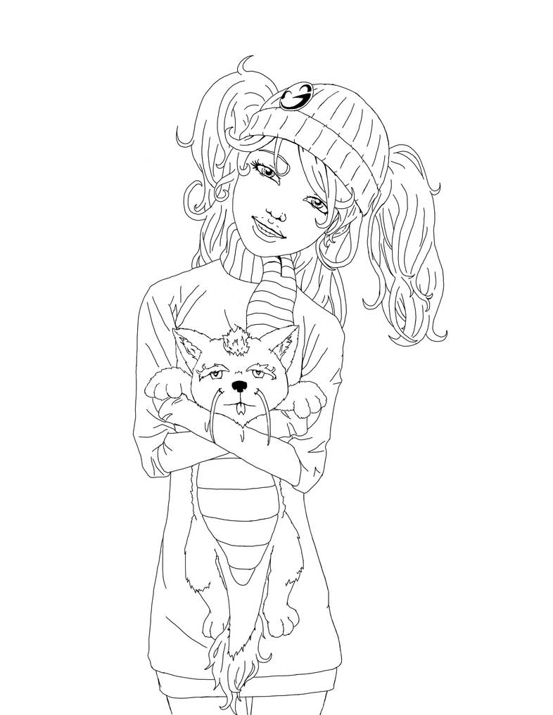 Snow girl outline by caseycrown on