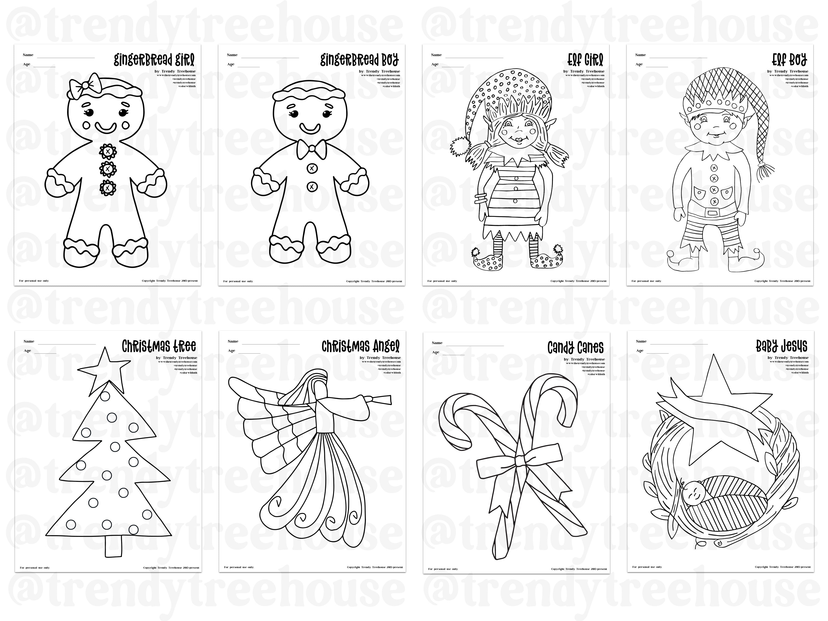 Christmas color pages â trendy treehouse