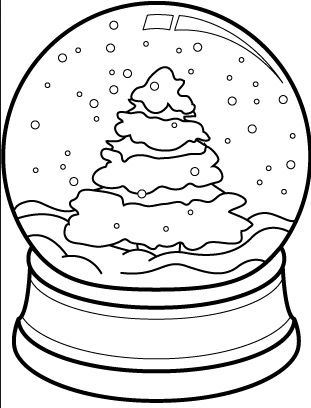 Christmas tree snow globe coloring page christmas snow globes christmas coloring pages christmas globes