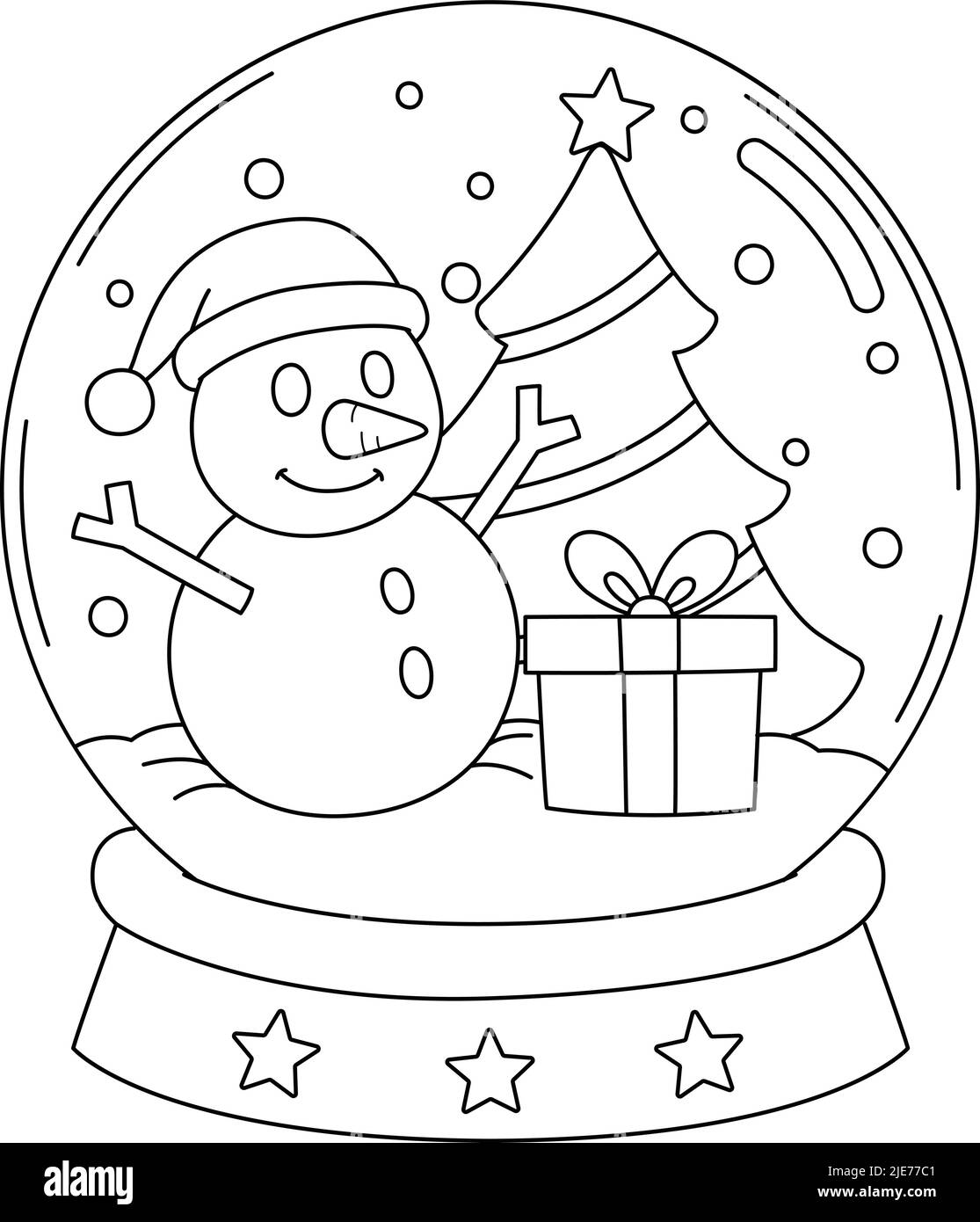 Christmas snow globe black and white stock photos images