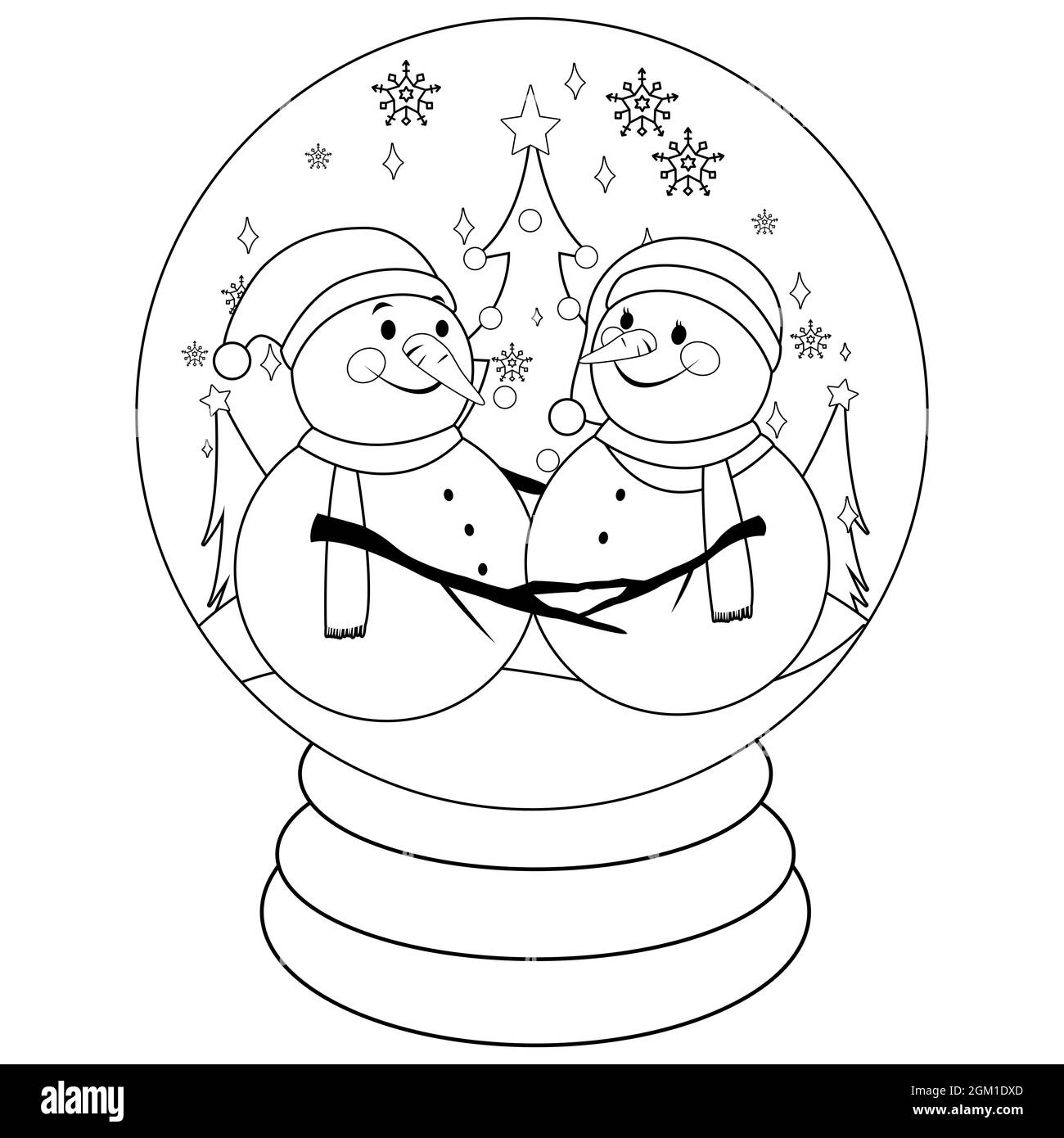 Snowglobe black and white stock photos images