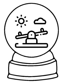 Playground colorg pages snow globe craft worksheet by swati sharma