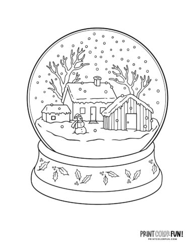 Snow globe clipart coloring pages for a magical holiday season at