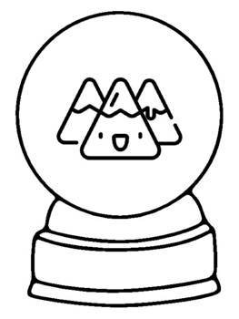 Wter colorg pages snow globe craft worksheet by swati sharma