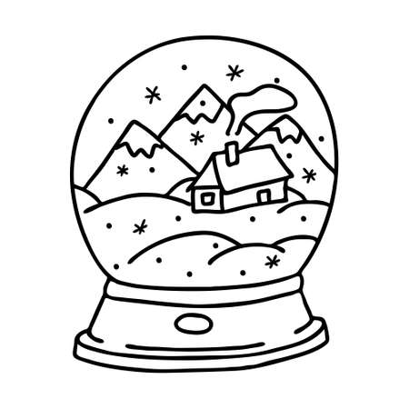 Snow globe coloring pages stock illustrations cliparts and royalty free snow globe coloring pages vectors