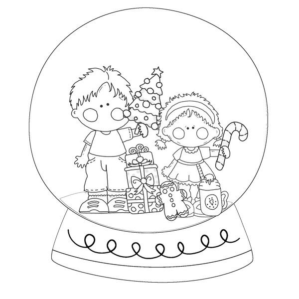 Snow globe black and white image â christmas time