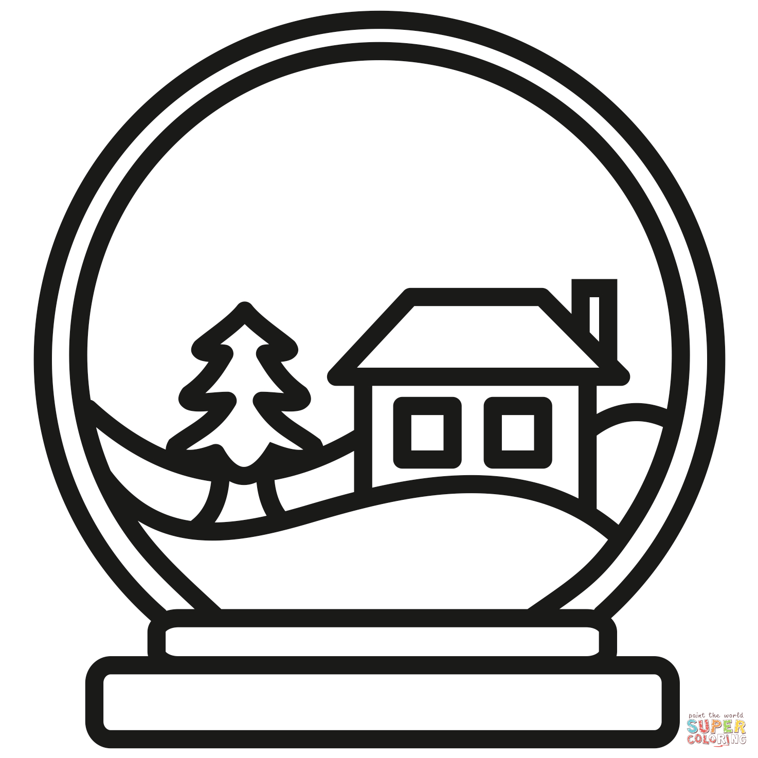 Snow globe coloring page free printable coloring pages