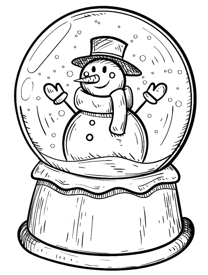 Snowglobe coloring pages