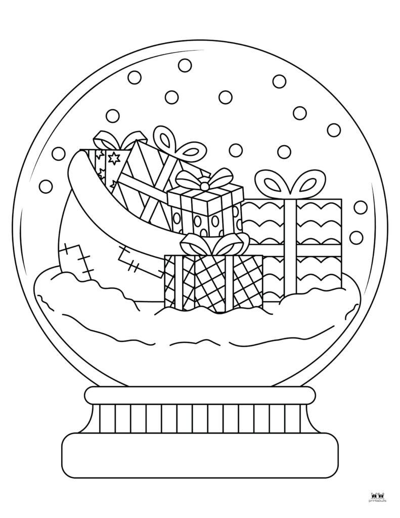 Snow globe coloring pages templates