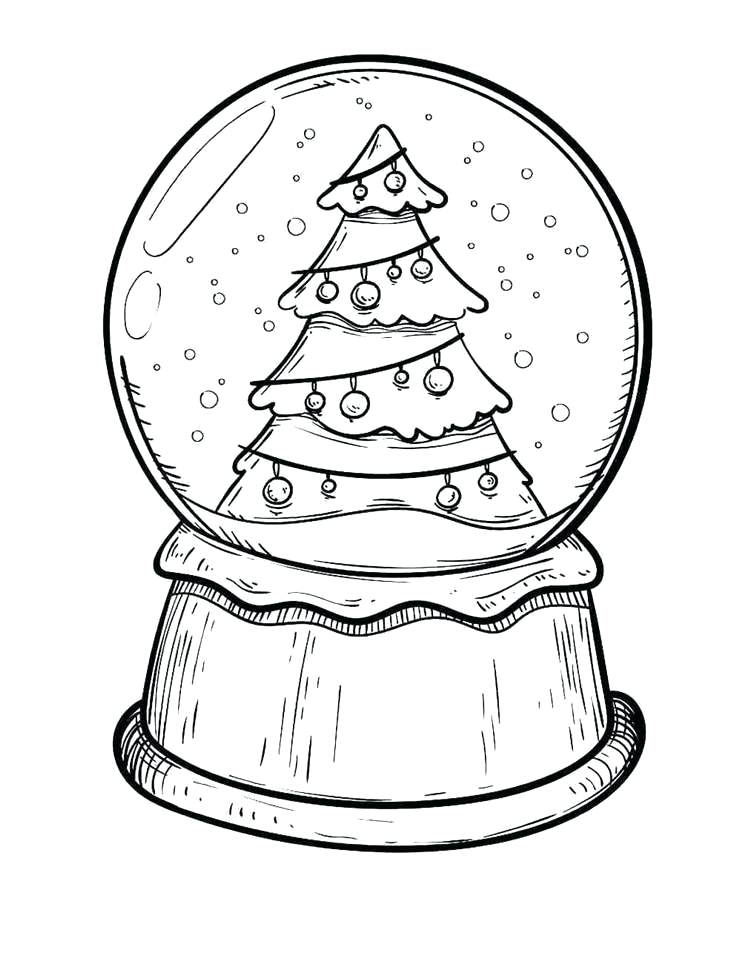 Snowglobe coloring pages