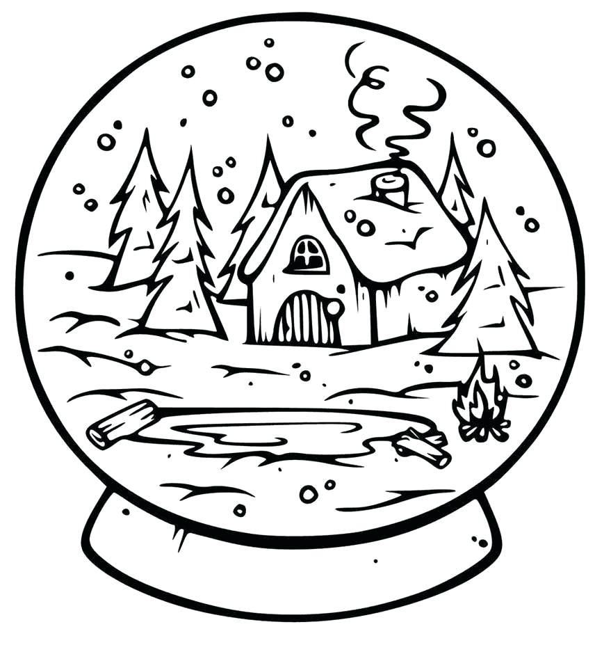 Snowglobe coloring pages