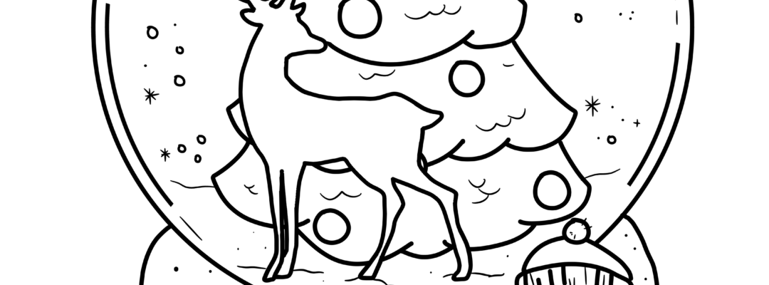 Tag snow globe colouring sheet scyap