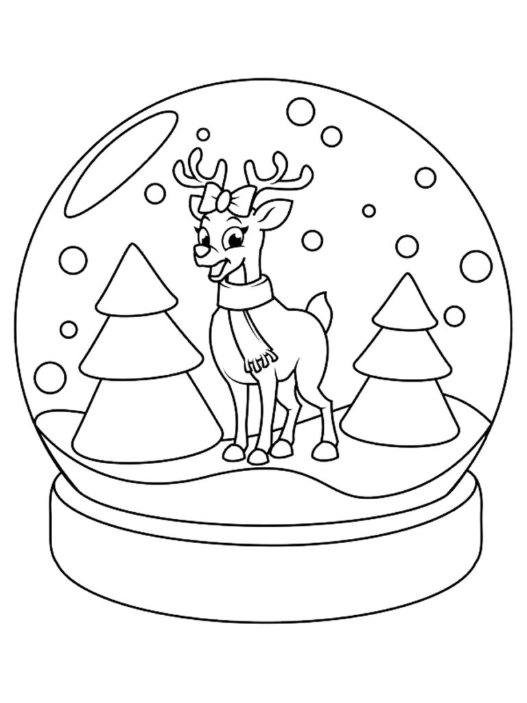 Snowglobe coloring pages