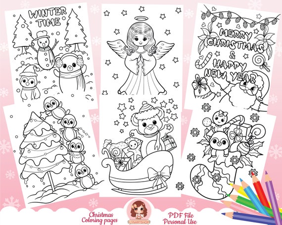 Christmas coloring pages for kids printable coloring sheets winter coloring book coloring book snowman santa christmas elf pdf