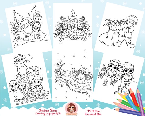 Christmas coloring pages for kids printable coloring sheets winter coloring book coloring book snowman santa christmas elf pdf