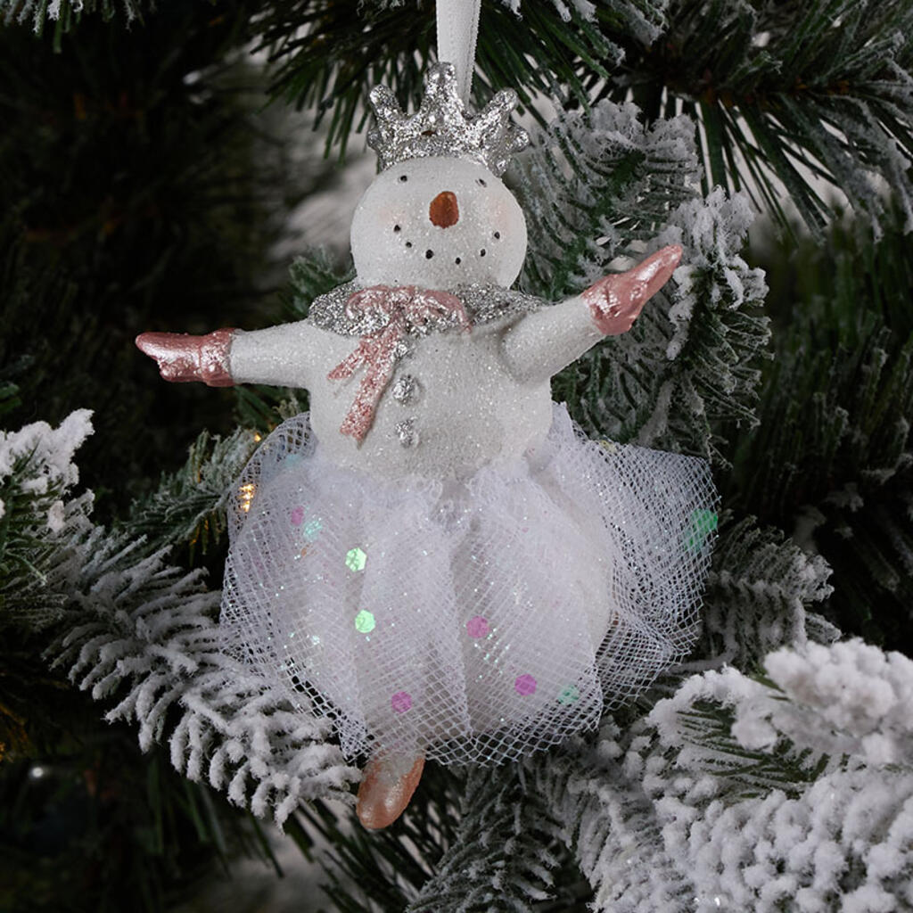 Snowman ballerina ornament