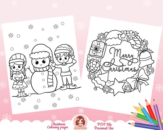 Christmas coloring pages for kids printable coloring sheets winter coloring book coloring book snowman santa christmas elf pdf