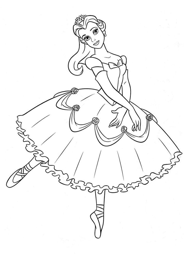 Belle ballerina princess coloring pages dance coloring pages disney princess coloring pages