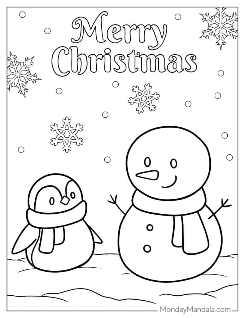 Snowman coloring pages free pdf printables