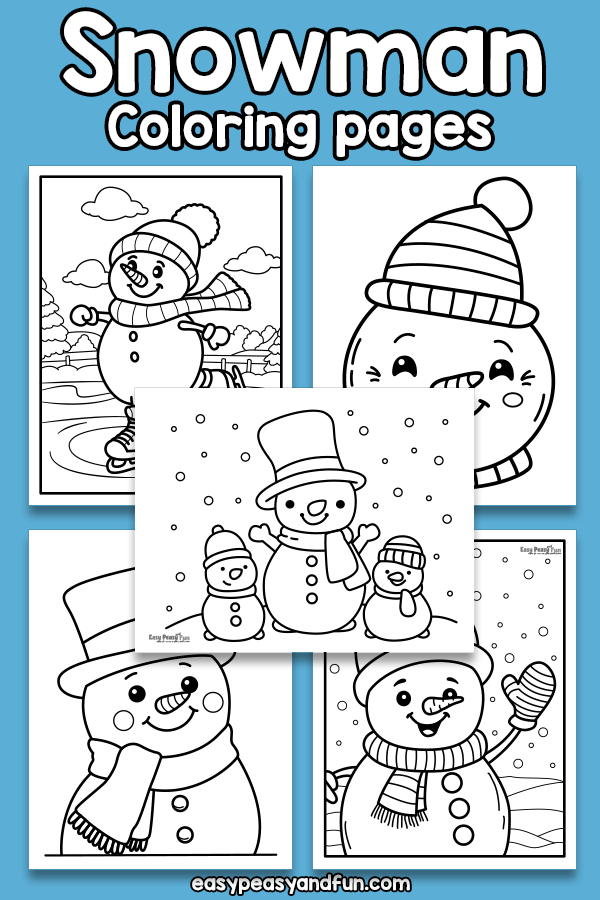 Snowman coloring pages â easy peasy and fun hip