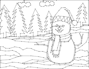 Dot to dot snowman for adults over connect the dots tpt