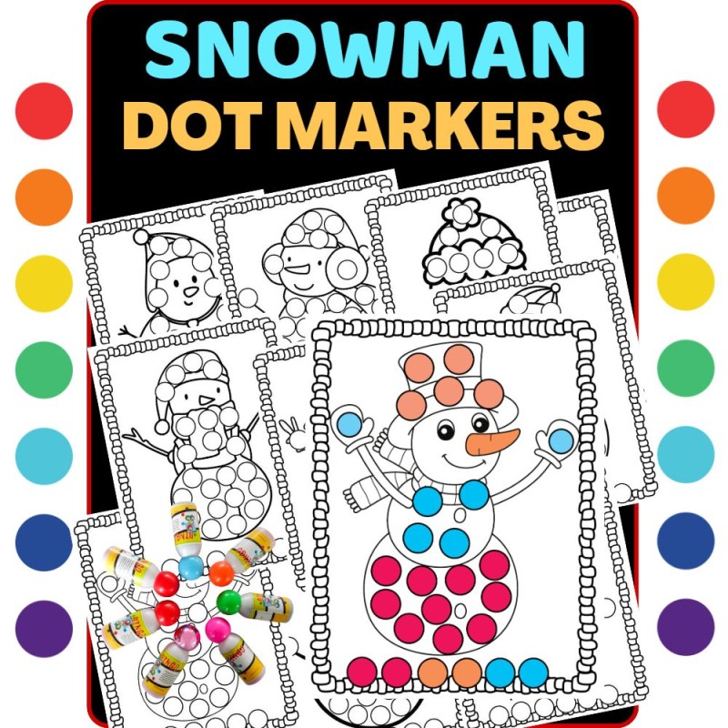 Snowman dot markers bingo daubers