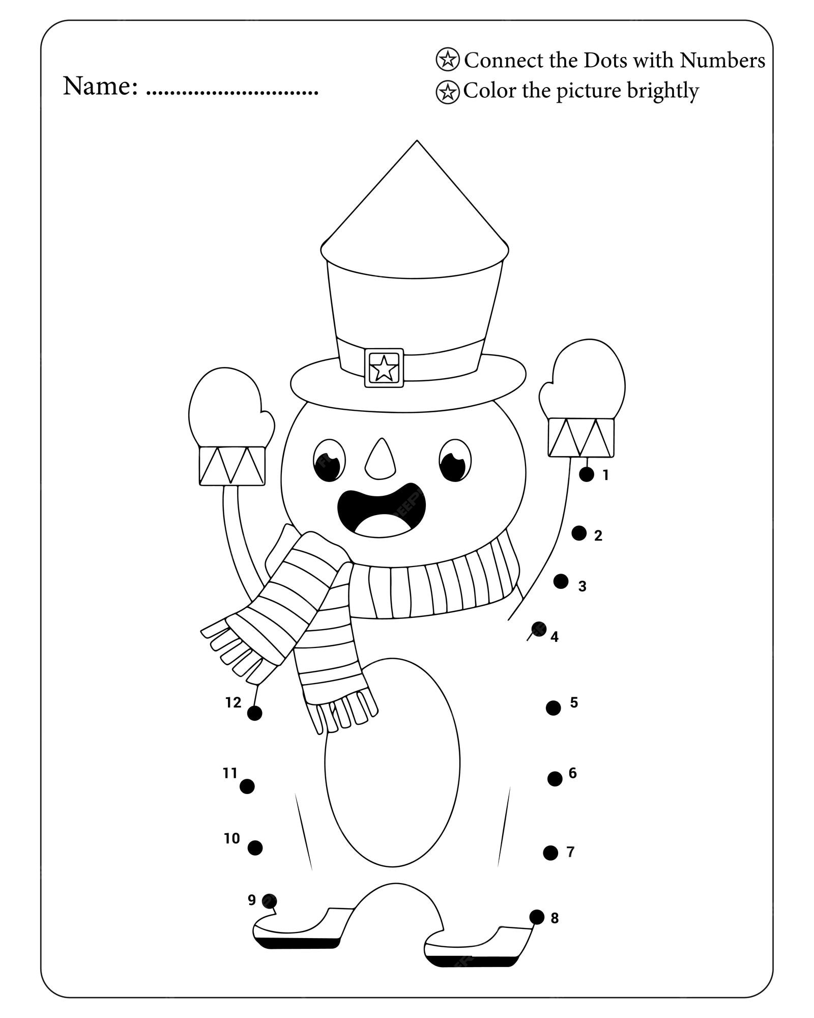 Premium vector dot to dot christmas coloring page