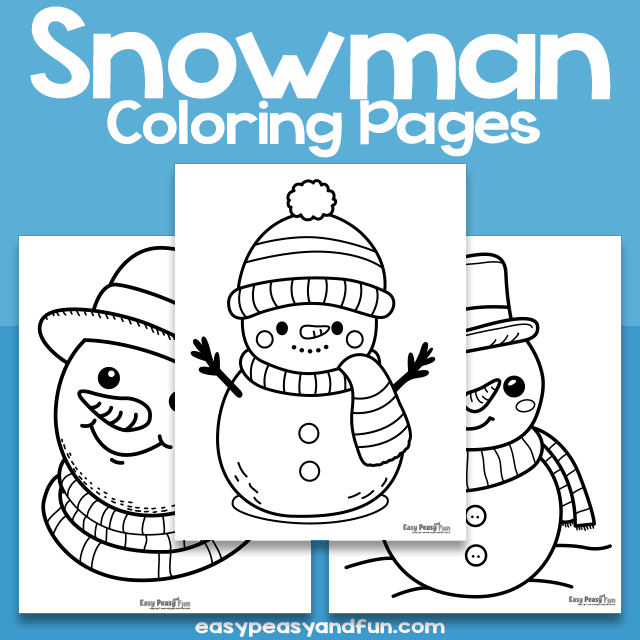 Snowman coloring pages â easy peasy and fun hip