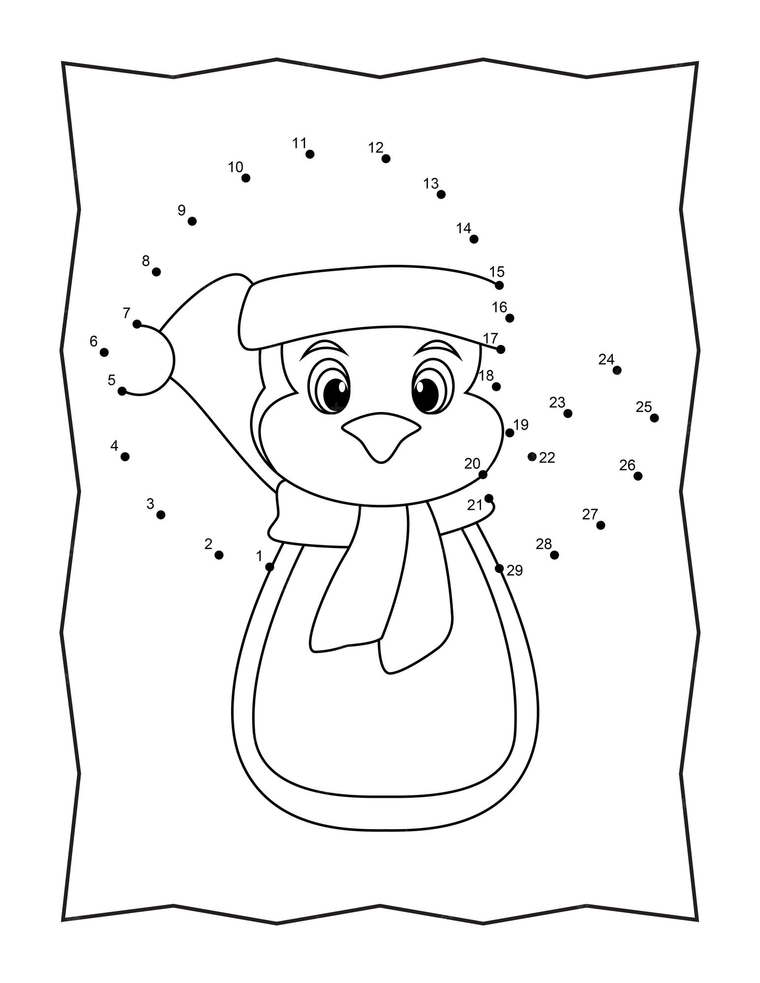 Premium vector christmas dot to dot connect the dot coloring pages