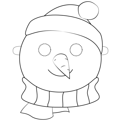 Snowman mask coloring page printable snowman coloring pages snowman