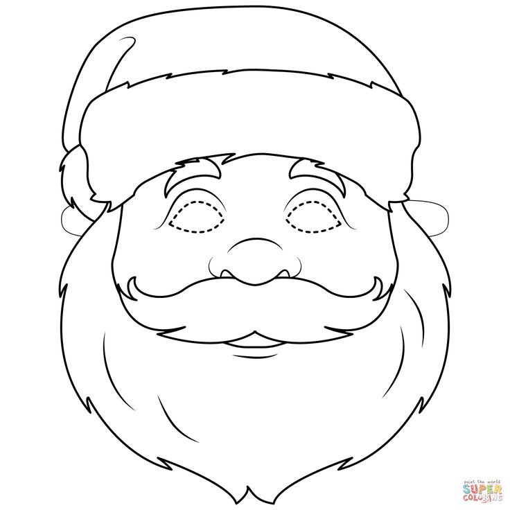 Santa claus mask coloring page free printable coloring pages coloring mask printable coloring masks santa claus pictures