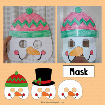 Snowman hat craft winter mask crown headband build activities coloring pages