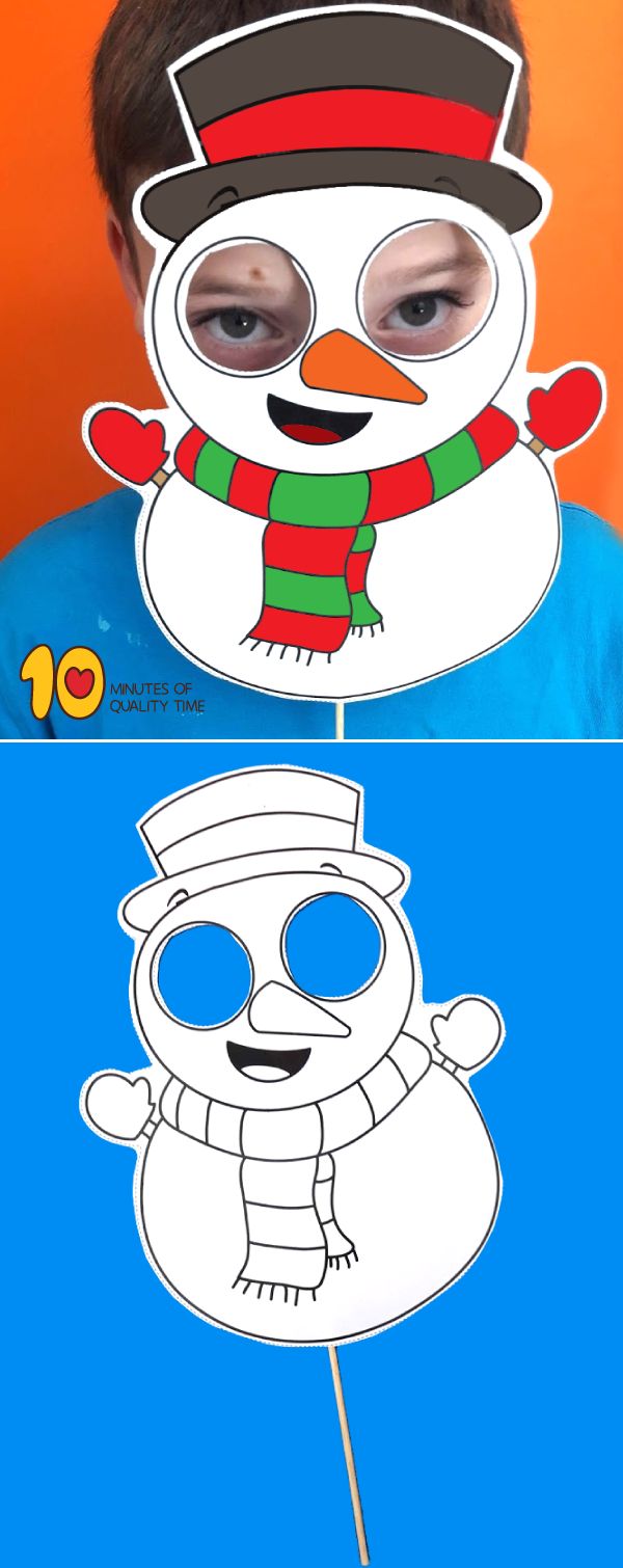 Snowman printable mask printable snowman christmas crafts snowman winter crafts for kids