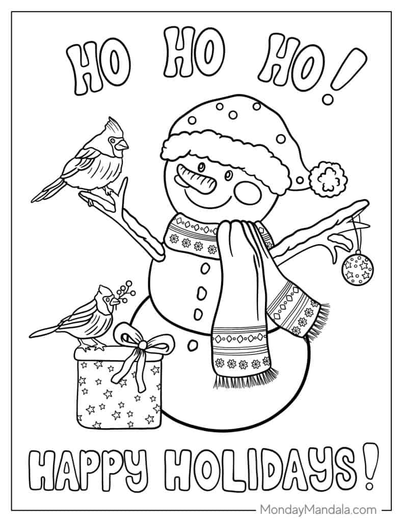 Snowman coloring pages free pdf printables