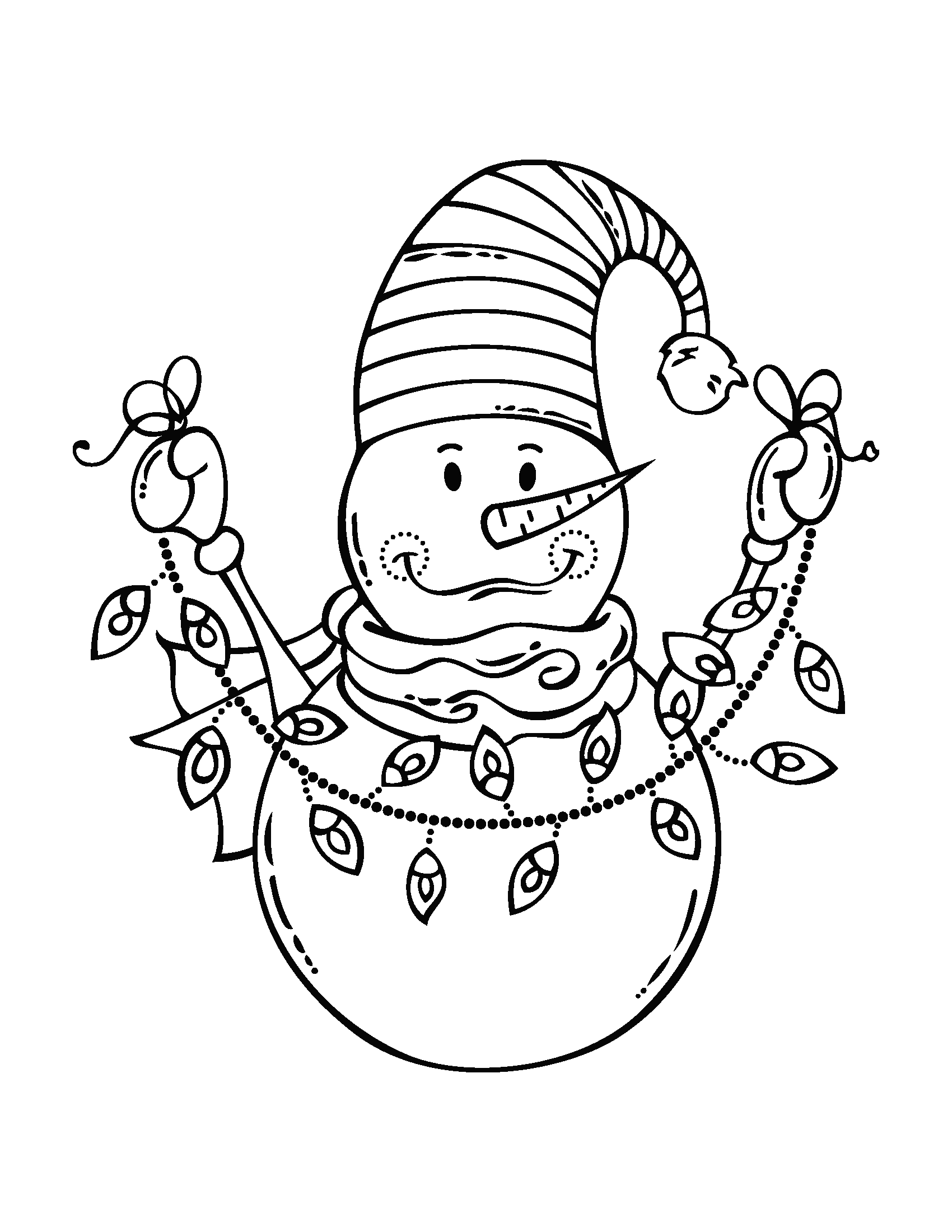 Happy snowmen coloring pages