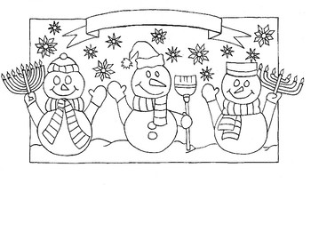 Happy holidays color by numbers snowmen coloring sheet by sra madame