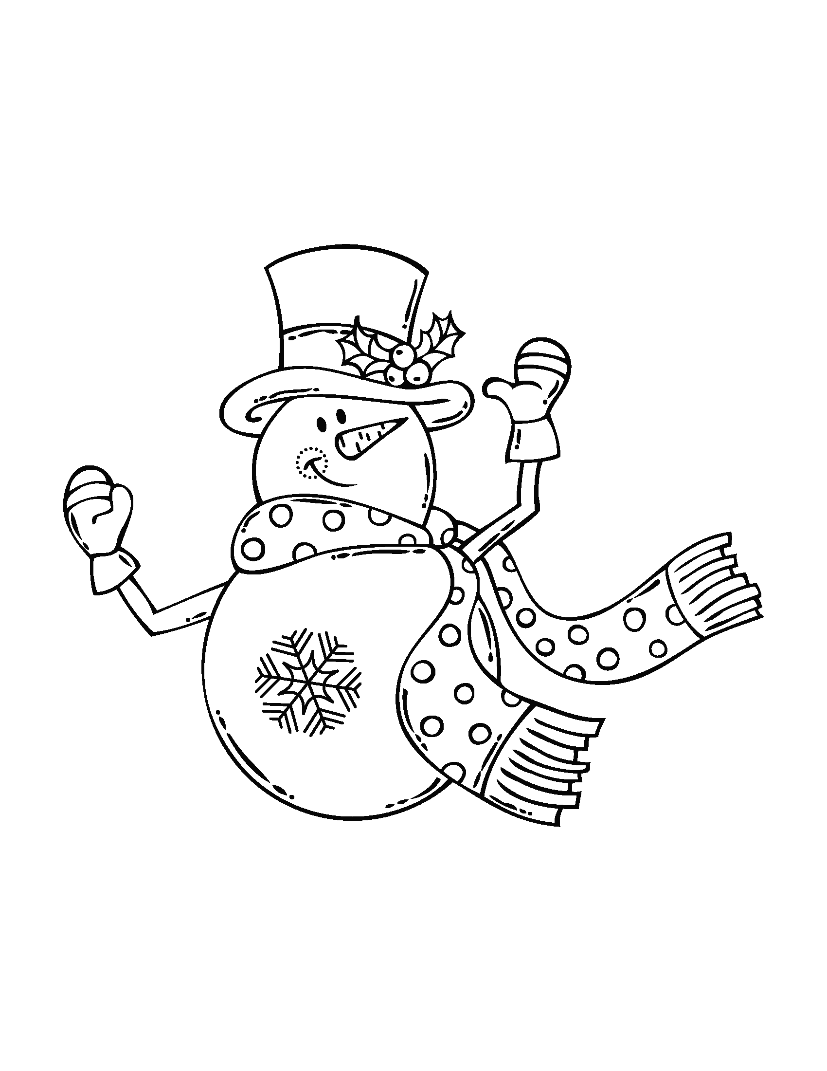 Happy snowmen coloring pages