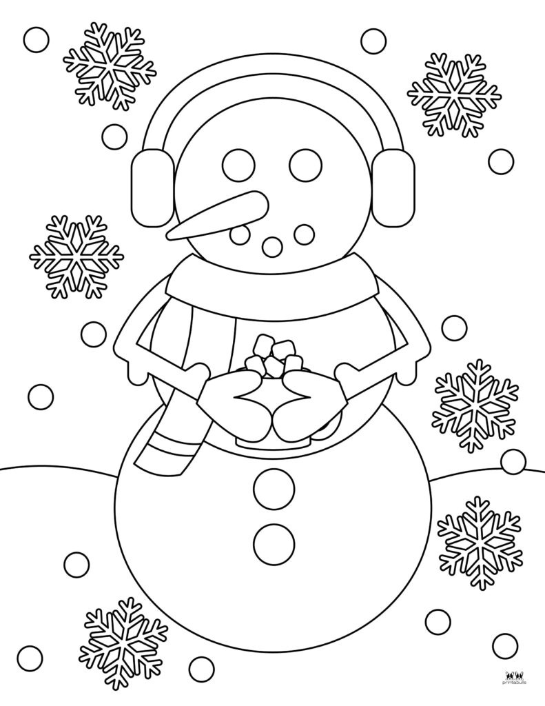 Snowman coloring pages templates